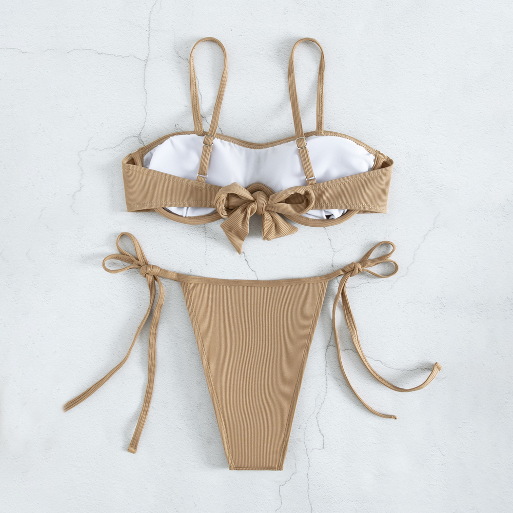 Solid Color Women Bikini Set