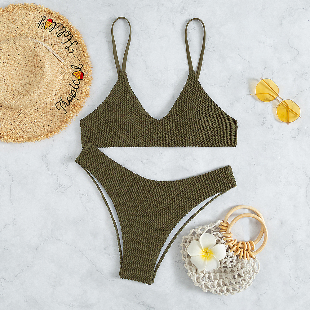Ruched Triangle Bikini Set